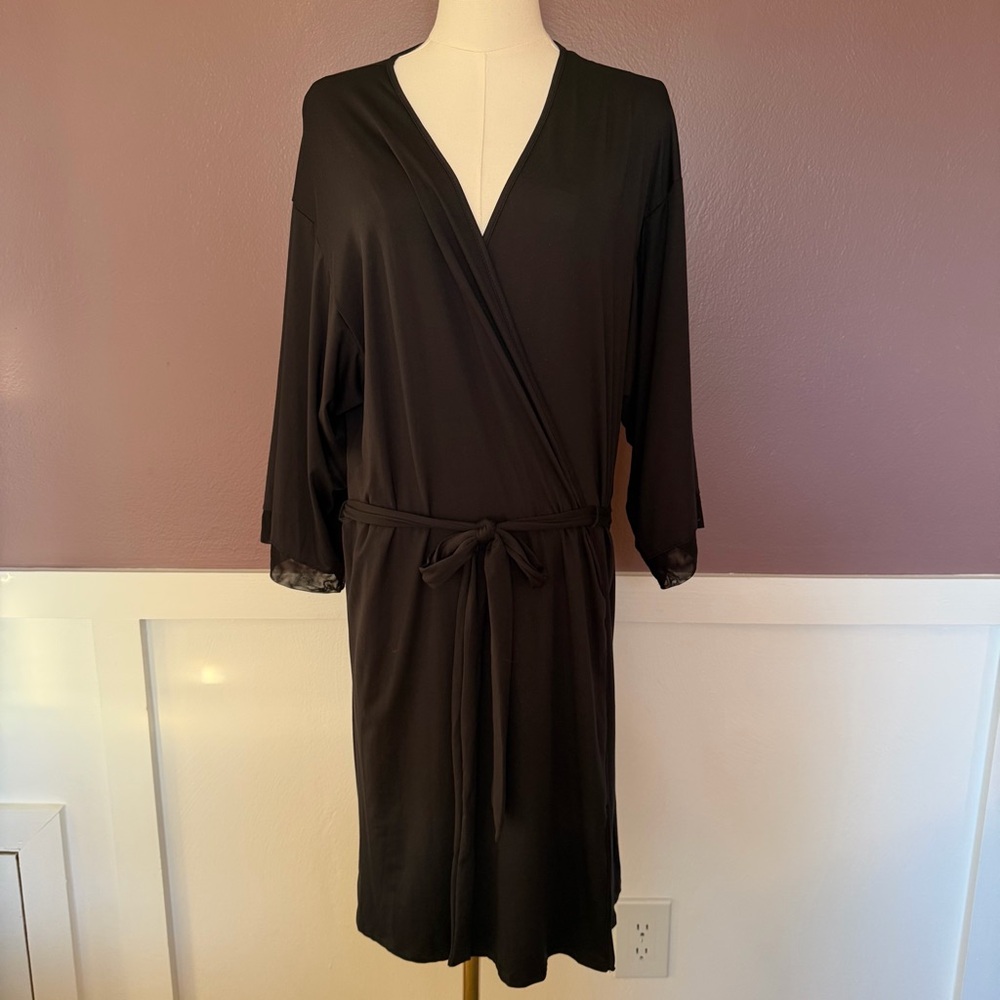 Ultra Soft Black Thin Robe